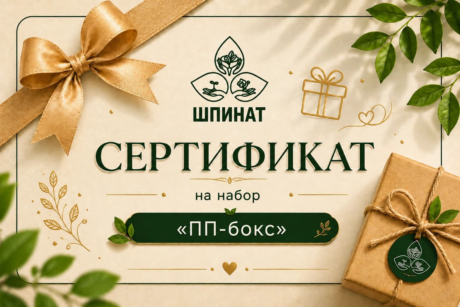 Сертификат на ПП-бокс — полезная еда с доставкой от ШПИНАТ